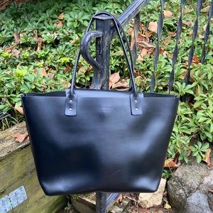 Kate Spade Black Smooth Leather Tote
